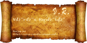 Vörös Renátó névjegykártya