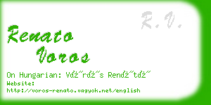 renato voros business card